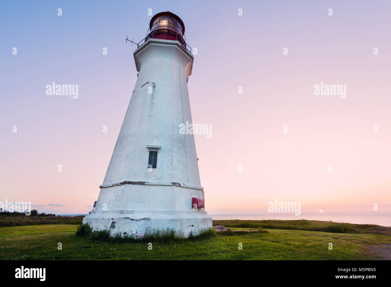 Low Point Lighthouse in Nova Scotia. Nova Scotia, Canada. Stock Photo