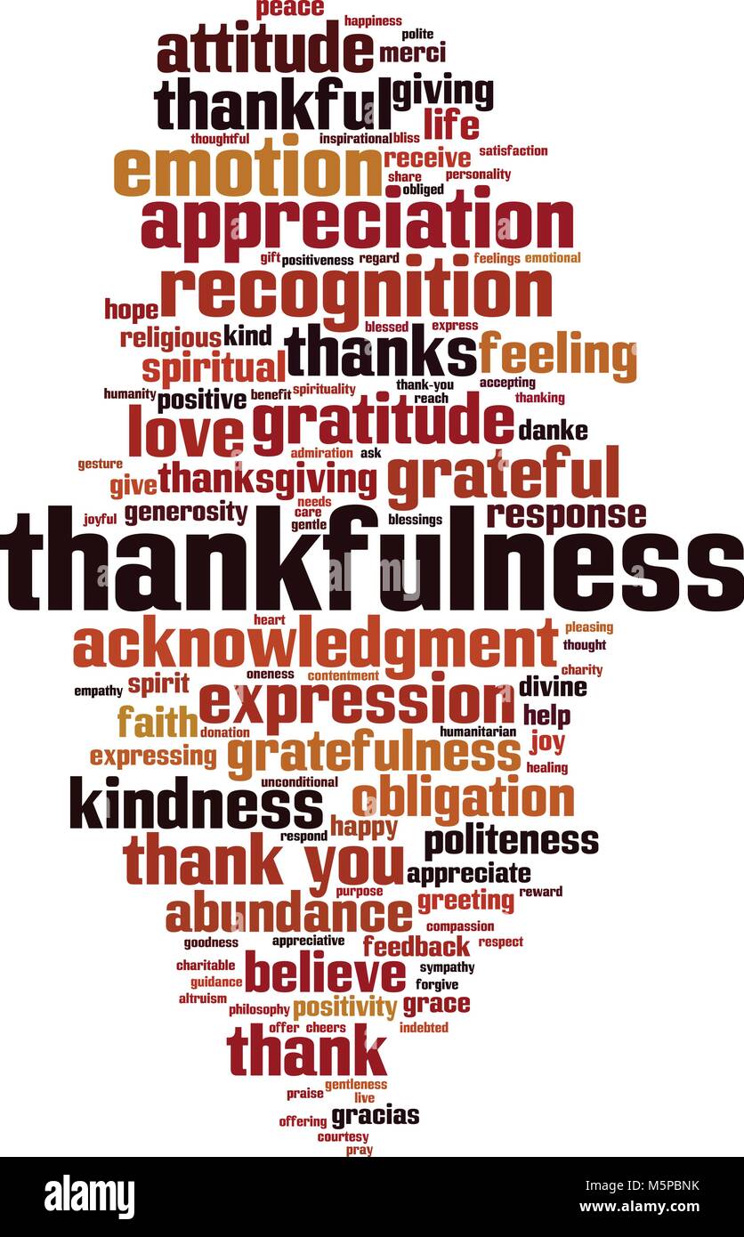 Thankfulness word cloud concept. Vector illustration Stock Vector Image