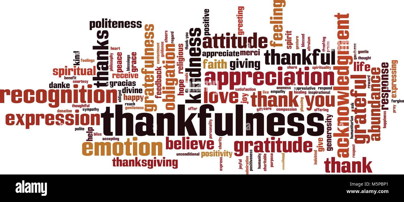 Thankfulness word cloud concept. Vector illustration Stock Vector Image