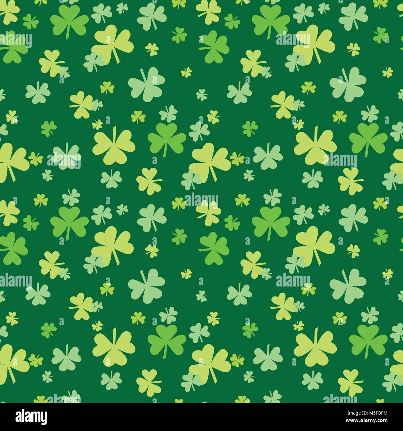 St. Patrick's Day vector seamless pattern, background from green