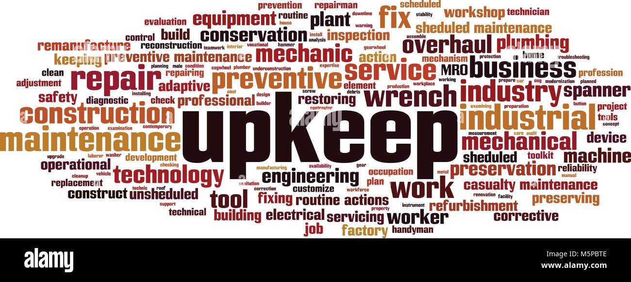 Upkeep word cloud concept. Vector illustration Stock Vector Image & Art