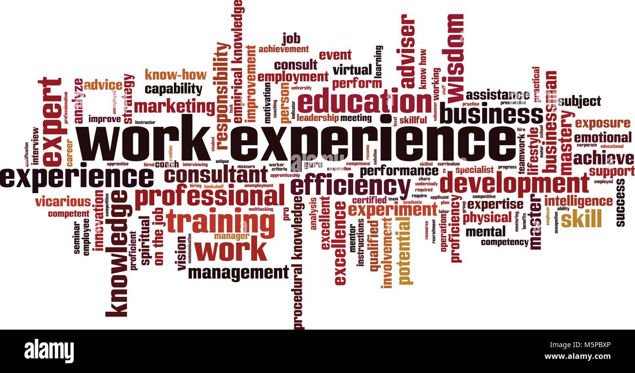 Work experience word cloud concept. Vector illustration Stock Vector
