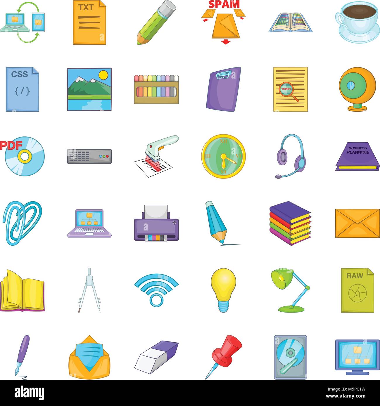 Place of work icons set, cartoon style Stock Vector Image & Art - Alamy