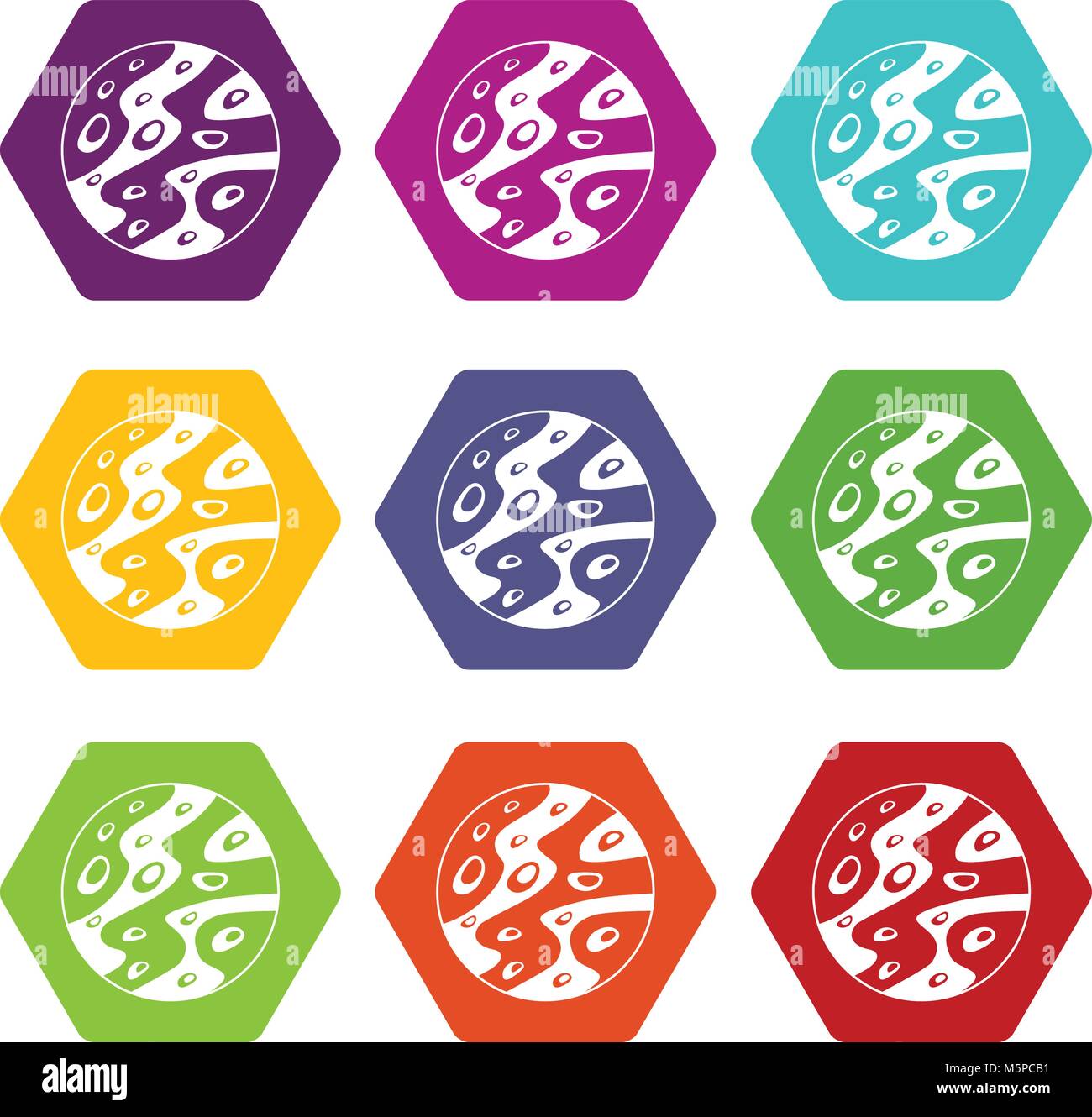Moon icon set color hexahedron Stock Vector Image & Art - Alamy