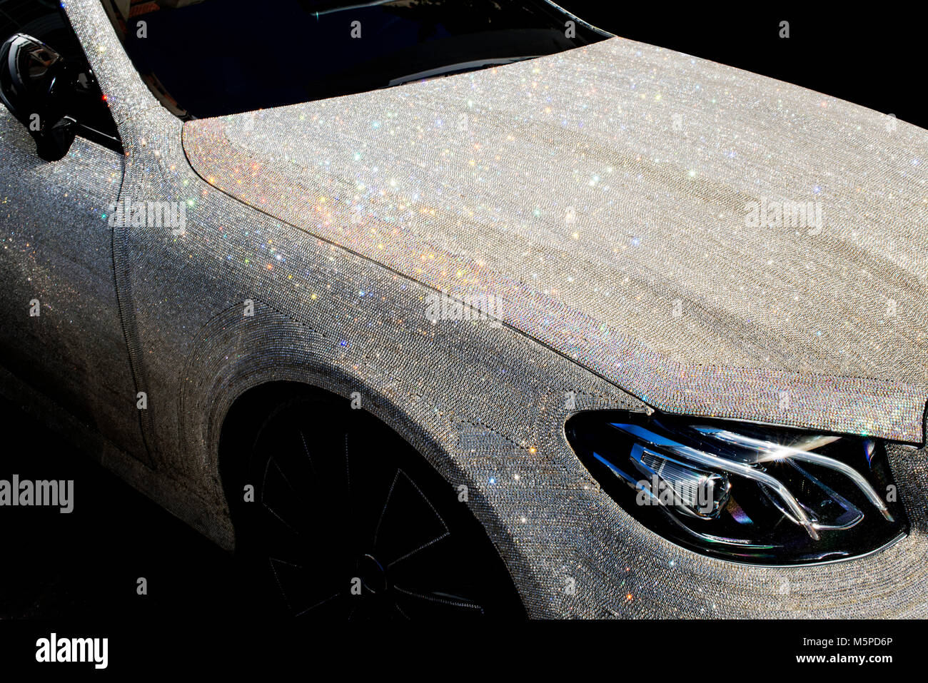 Glitter covered Mercedes in the street Stock Photo - Alamy