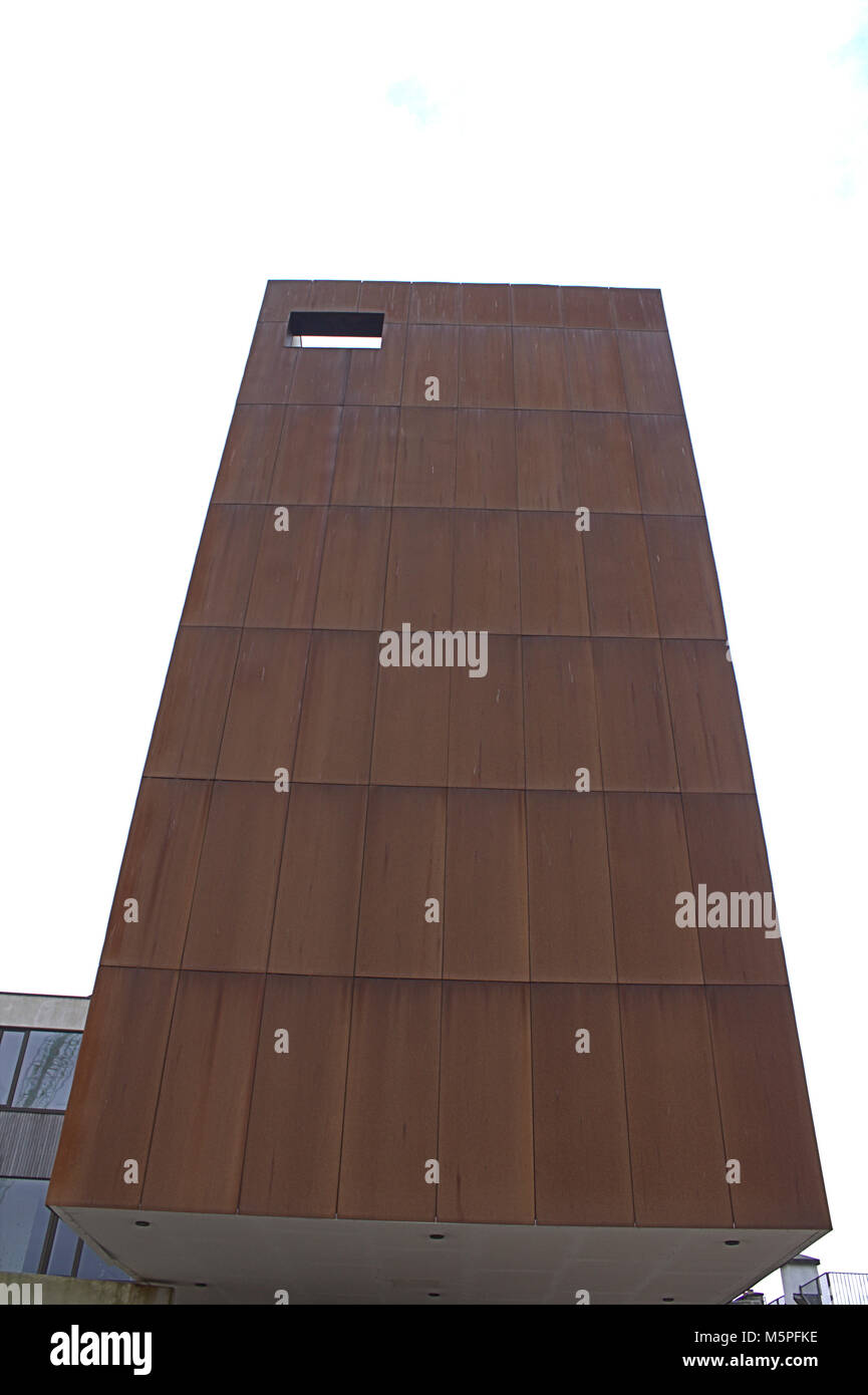 uillinn art gallery building has been clad in untreated metal sheets which are allowed to rust, giving a constantly changing texture to the cladding Stock Photo