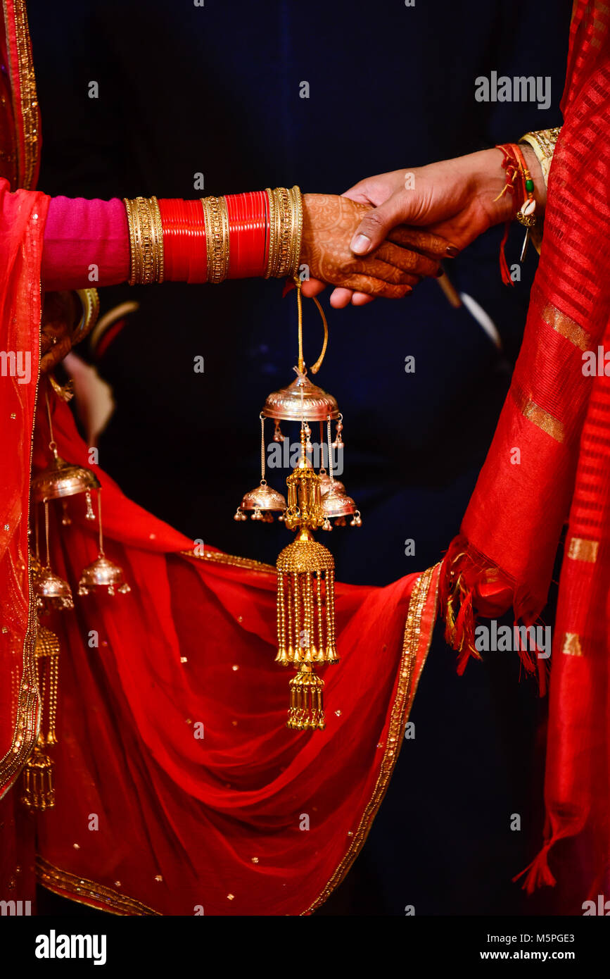 Wedding knot at hindu wedding Stock Photo