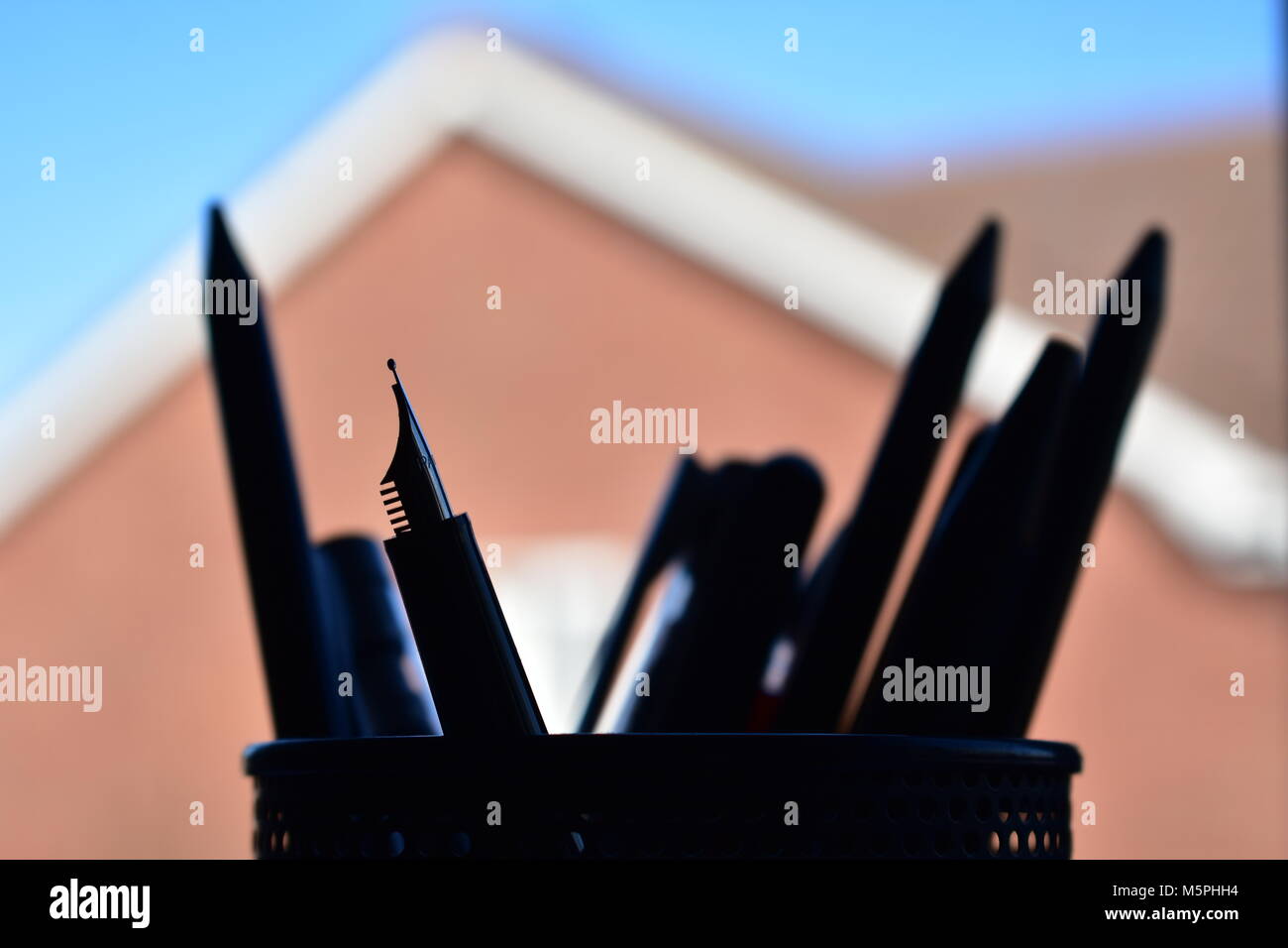 Fountain Pen, Pencil Holder Stock Photo - Alamy