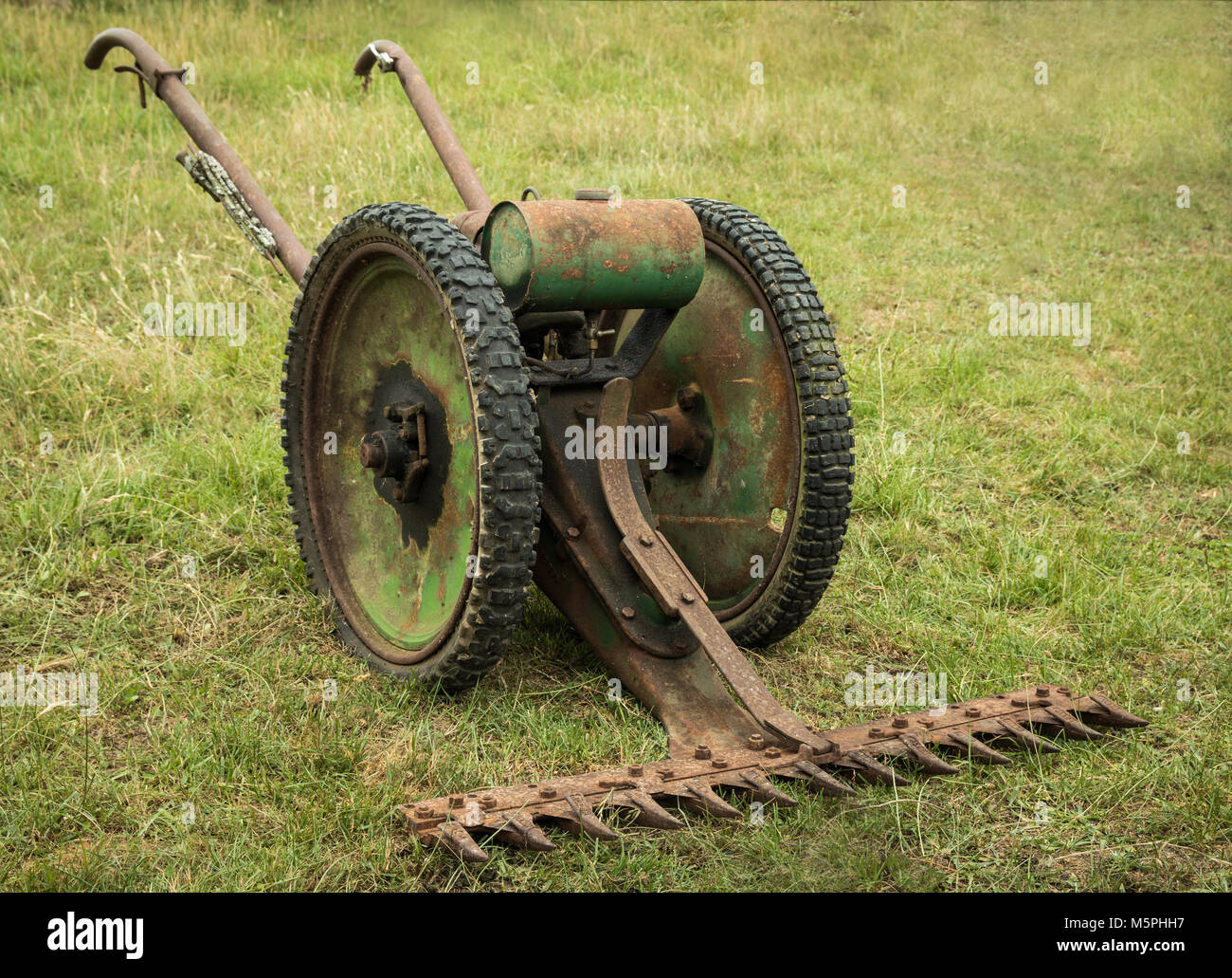 Vintage mower for cutting crops Stock Photo Alamy