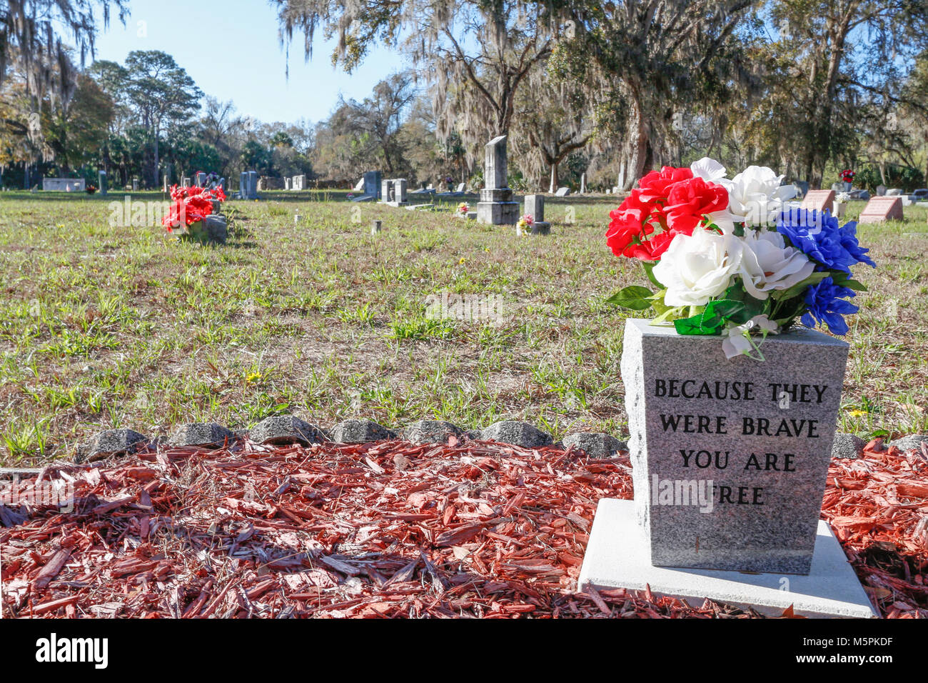 Historic Red Level cemetary in Florida. "Because They Were Brave You