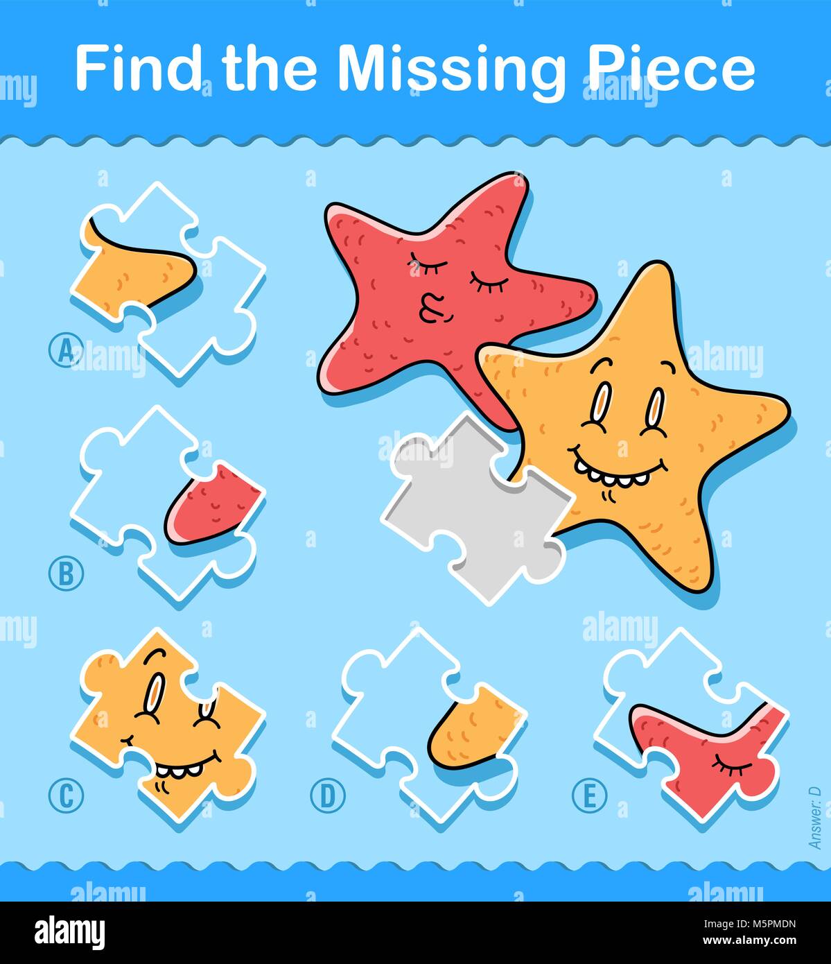 Find the missing piece kids educational puzzle game with colorful