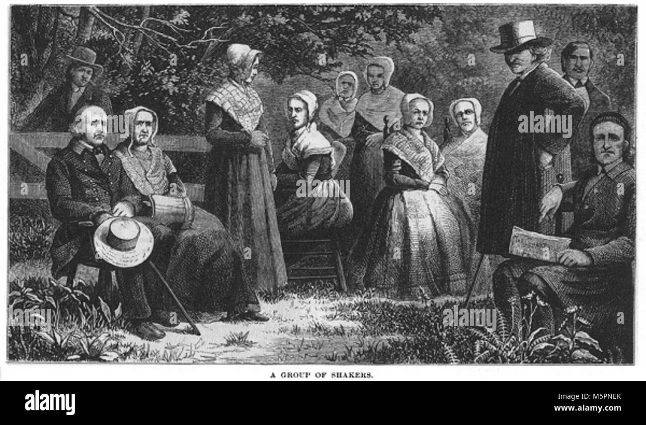 A group of Shakers, published in 1875 Stock Photo Alamy