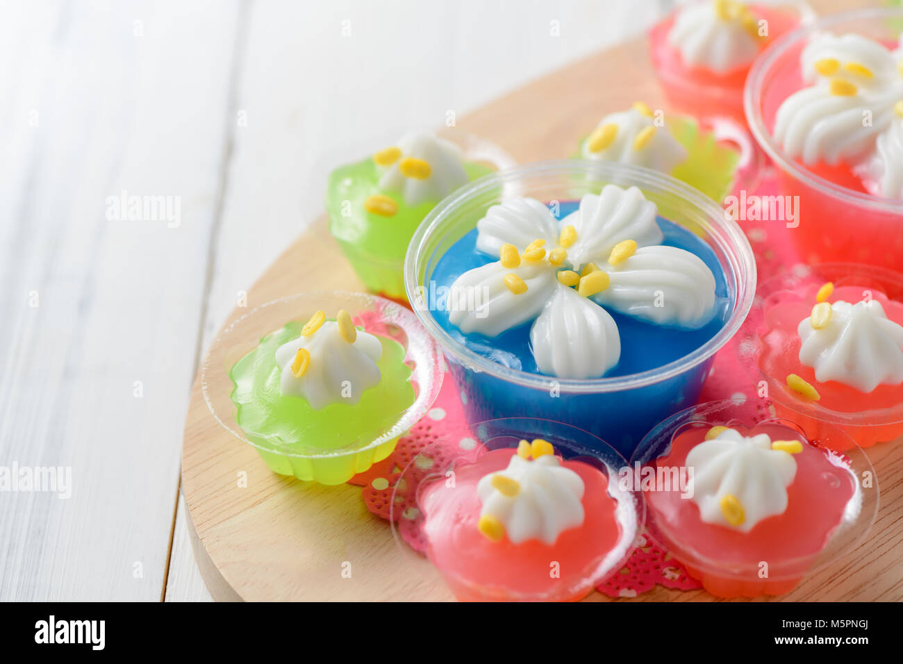 Thai dessert, Make from Mung Bean Flour & Coconut milk and soybean on