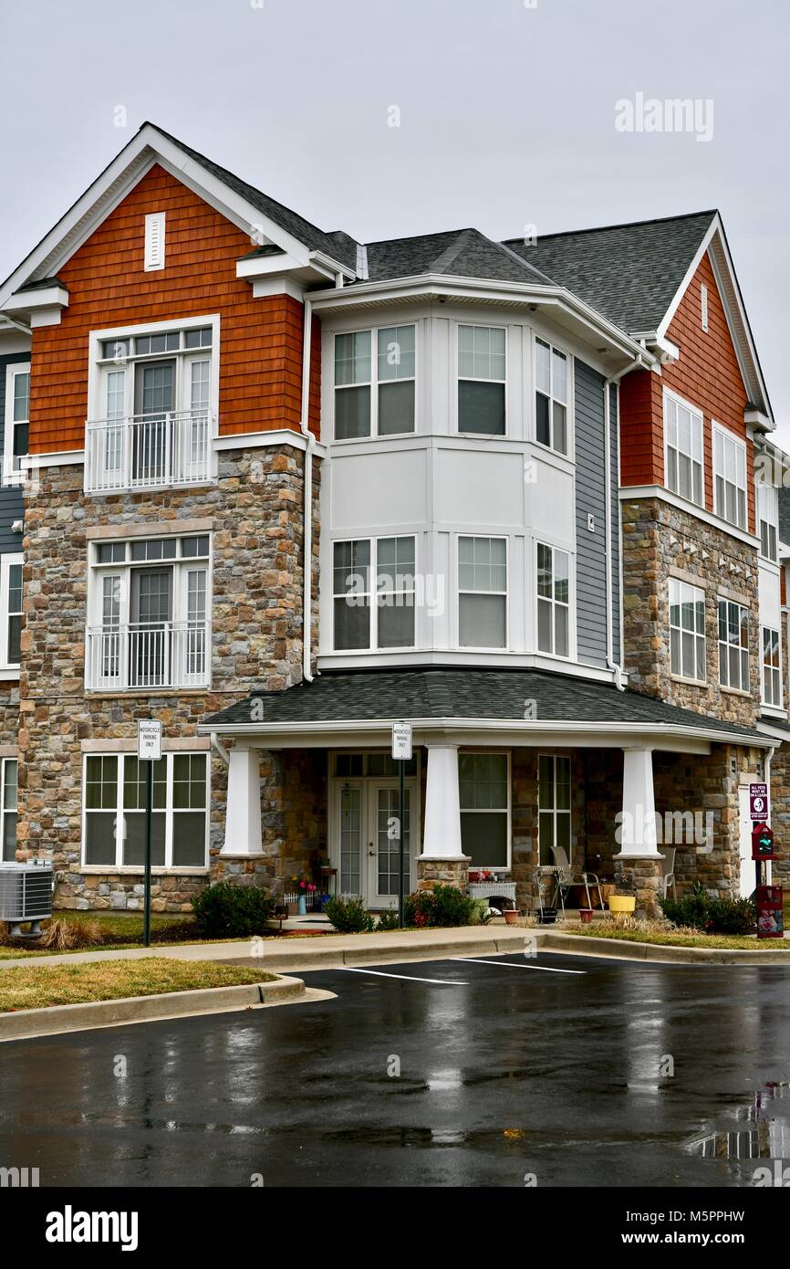 Modern apartment home building, Columbia, Maryland, USA Stock Photo
