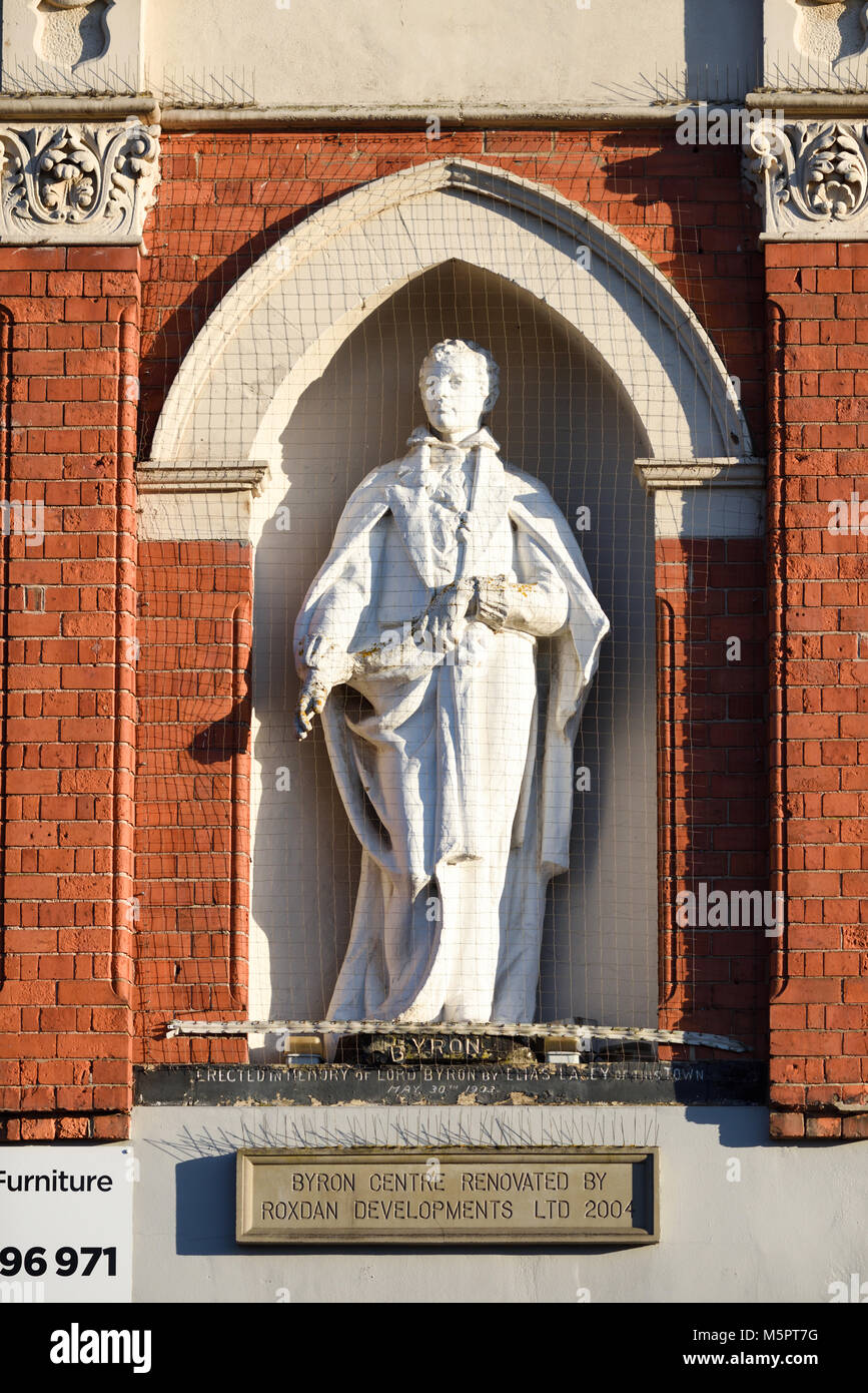 Lord Byron Statue in Hucknall,Nottinghamshire,UK. Stock Photo