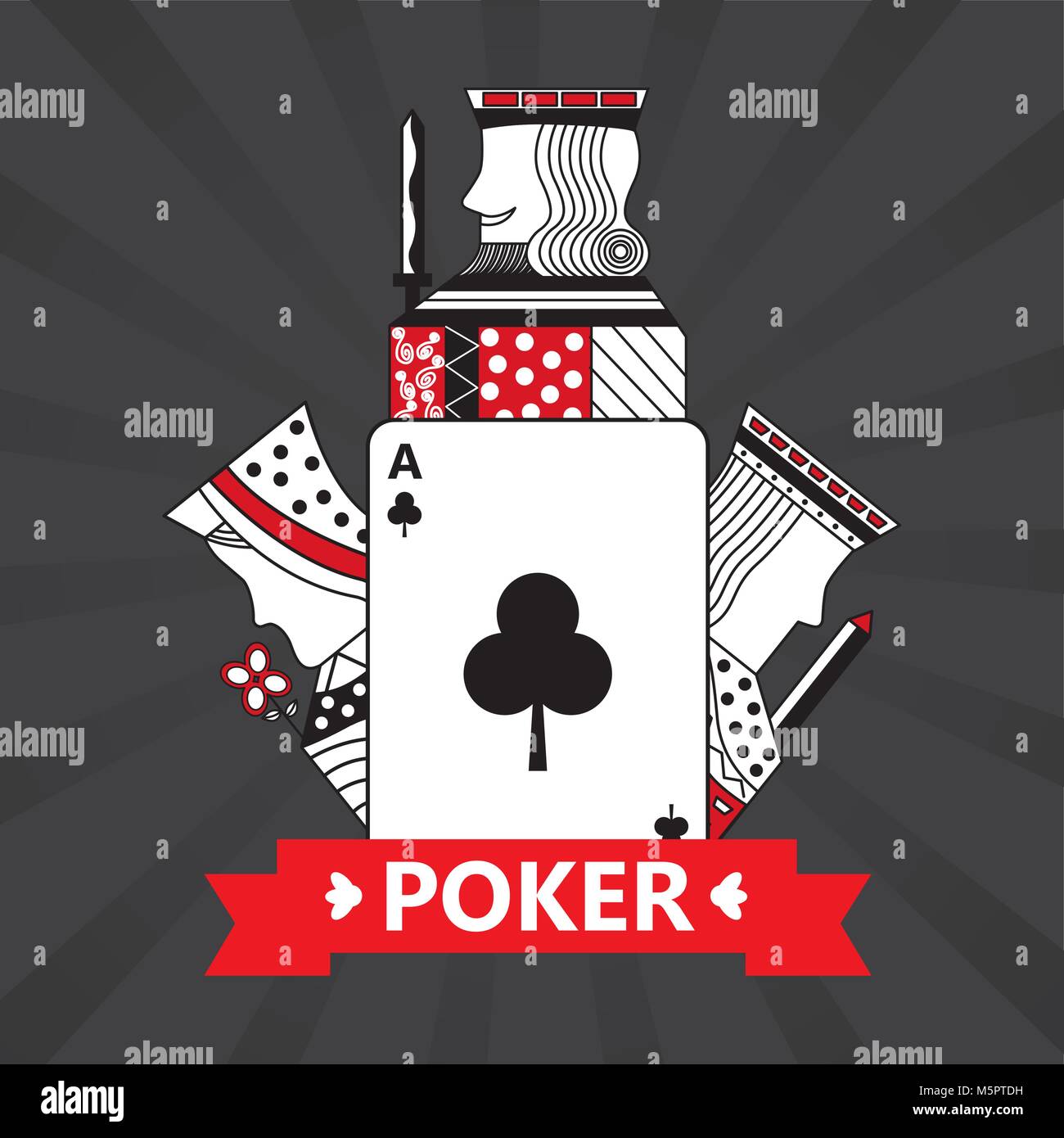 club ace jack king and queen cards playing poker gray background Stock Vector Image & Art Alamy