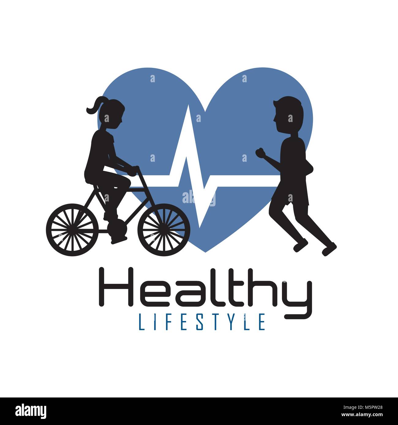 healthy lifestyle people training exercise heartbeat Stock Vector Image ...
