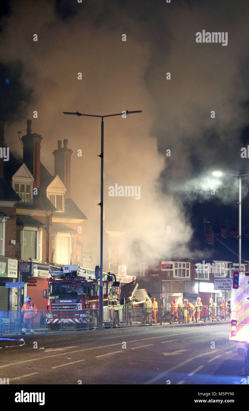 The scene on Hinckley Road in Leicester, after a major incident was
