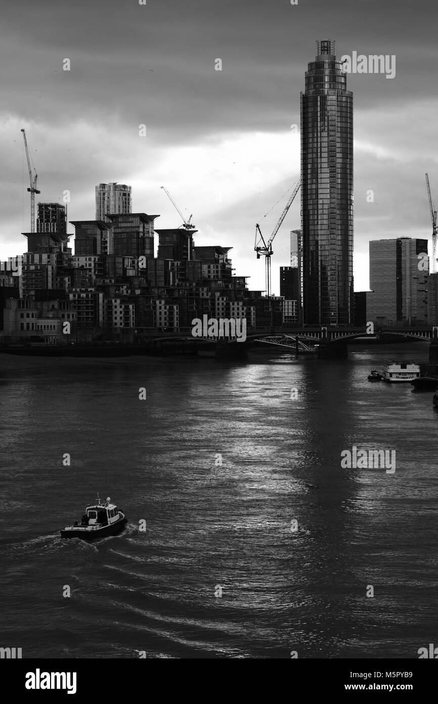 Vauxhall residential development, Thames River, London, United Kingdom Stock Photo