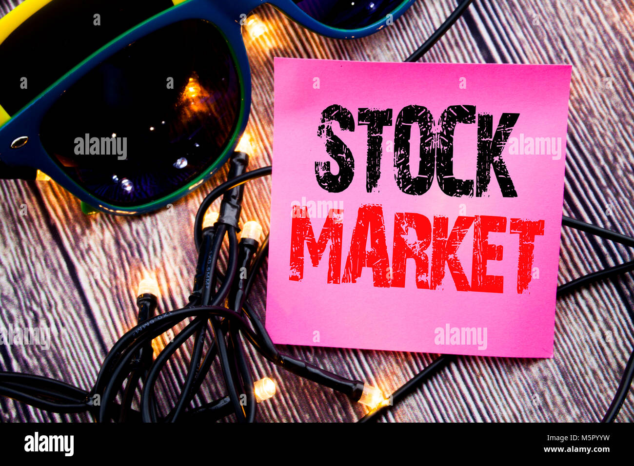 Hand writing text caption showing Stock Market. Business concept for ...