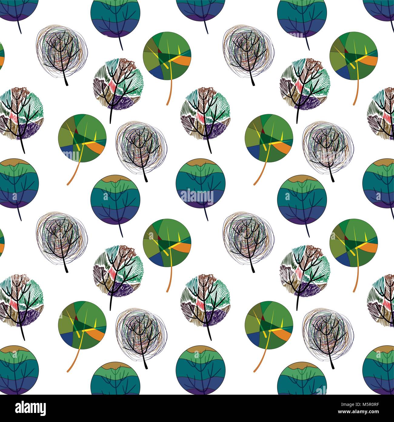 Seamless pattern with colorful trees. Vector Eps 10 Stock Vector Image ...