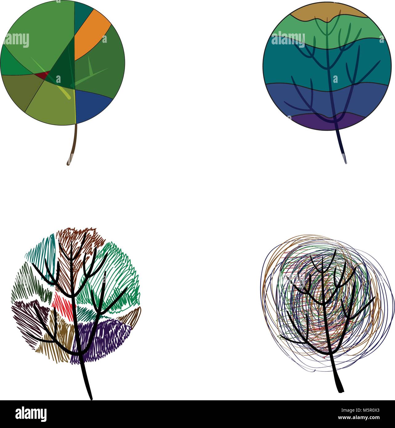 Stylized tree illustration Cut Out Stock Images & Pictures - Alamy