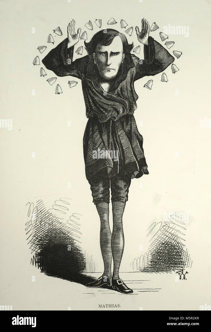 Caricature of Henry Irving - Mathias Stock Photo