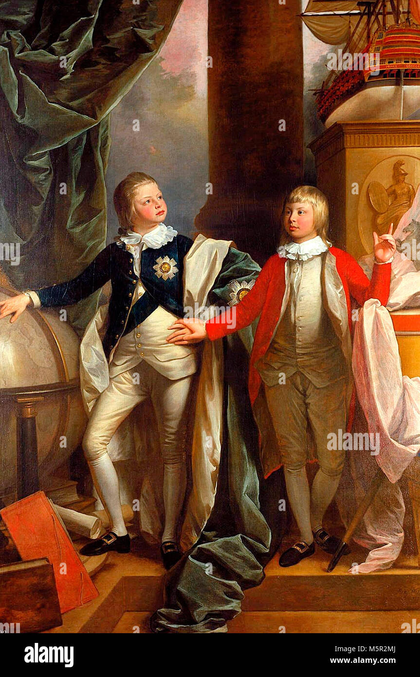Prince Edward and William IV of the United Kingdom. Benjamin West, circa 1778 Stock Photo