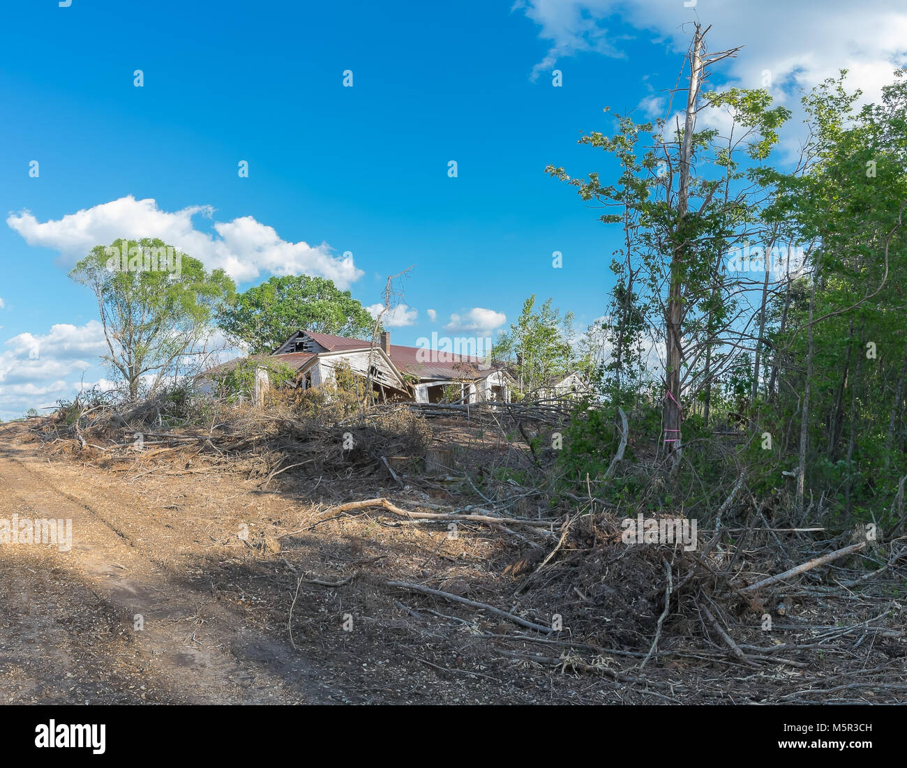 The old, abandoned Sarepta School Building. Located at the