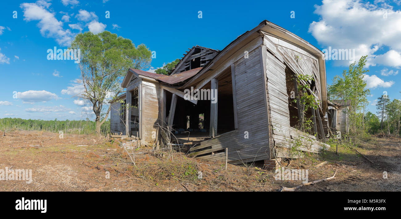 The old, abandoned Sarepta School Building. Located at the