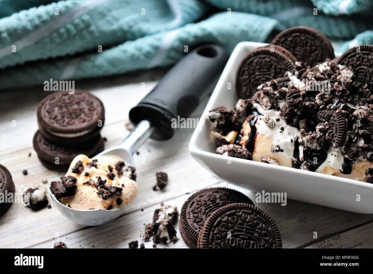 Ice Cream with Oreo Cookies Stock Photo - Alamy