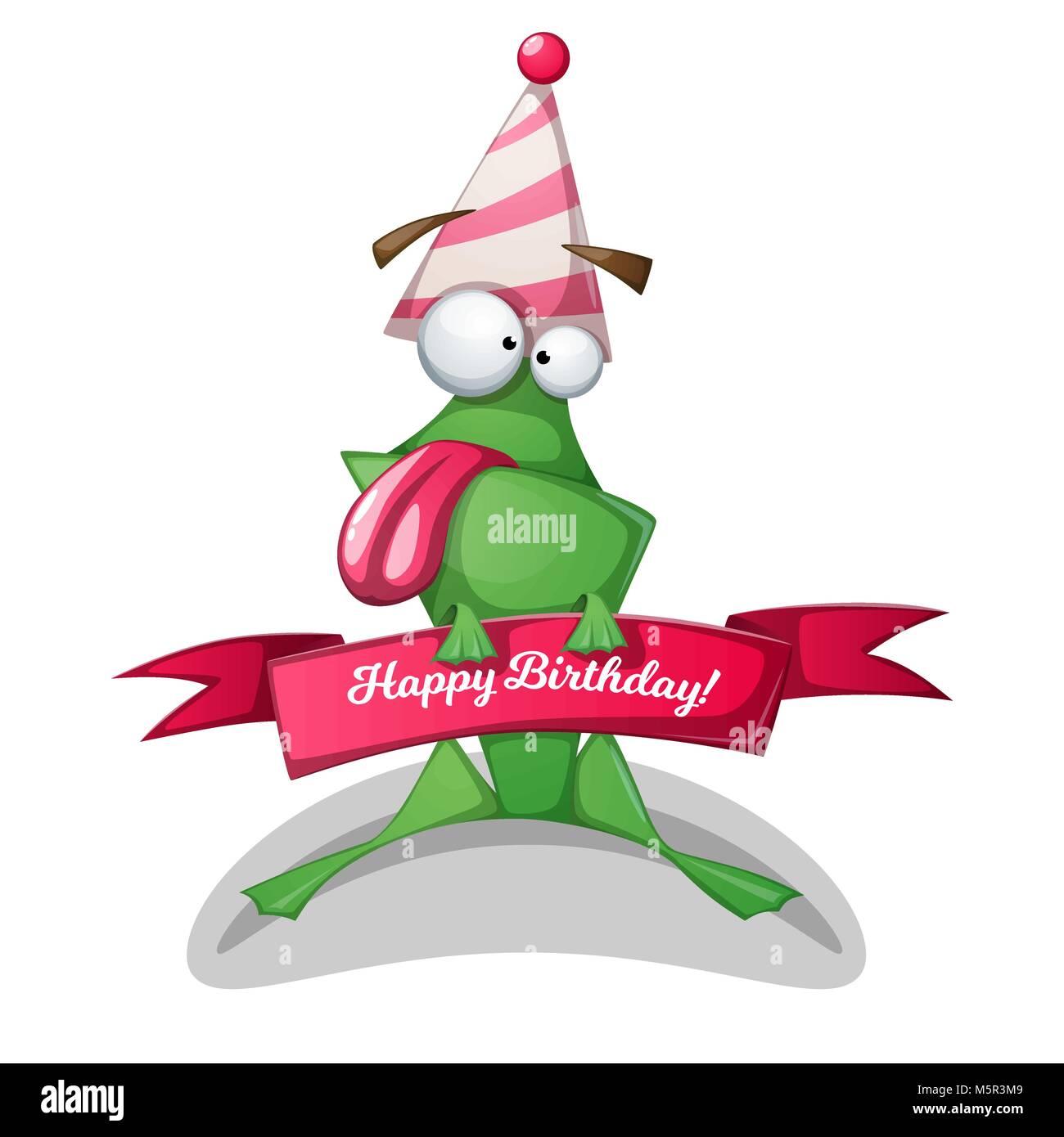 Funny, cute frog characters. Birthday illustration Stock Vector Image
