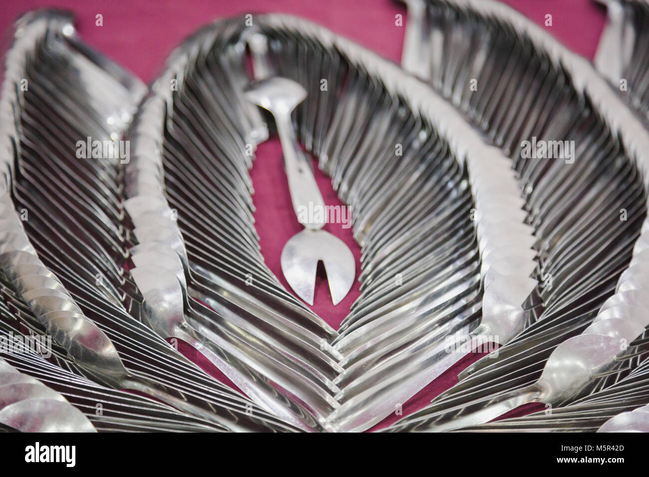 Spoon and Fork decoration for the party.celebrations. Stock Photo