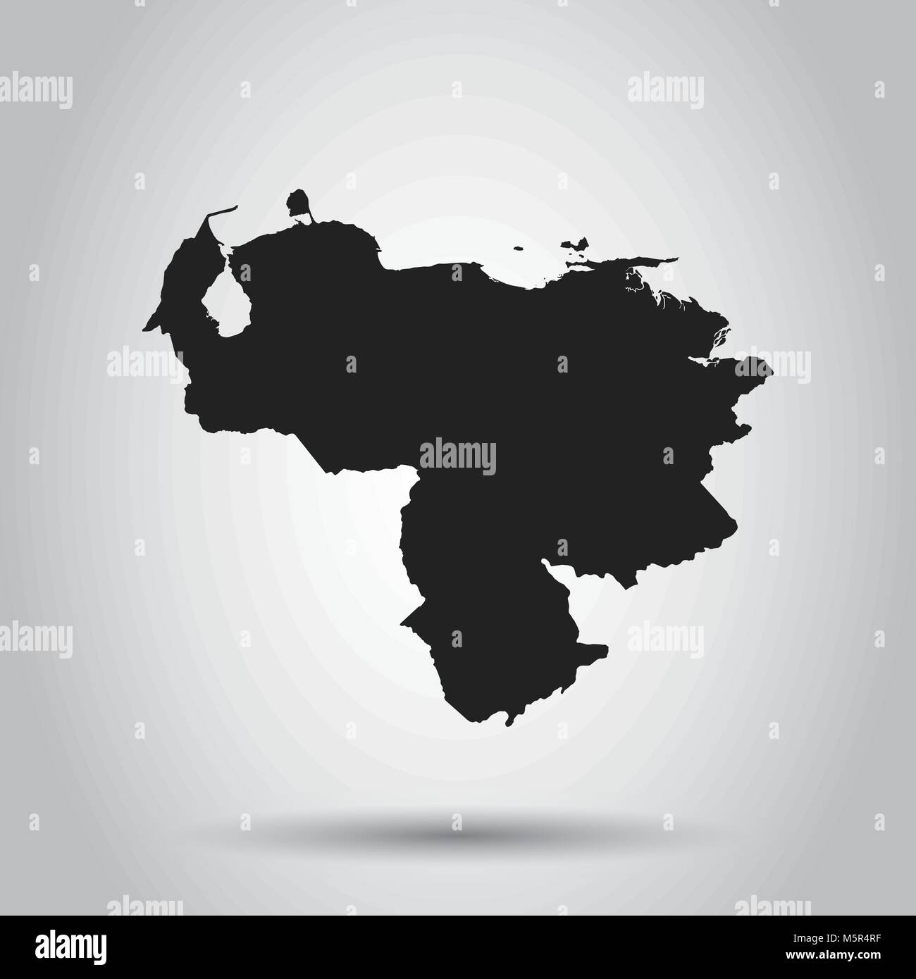 Venezuela vector map. Black icon on white background. Stock Vector