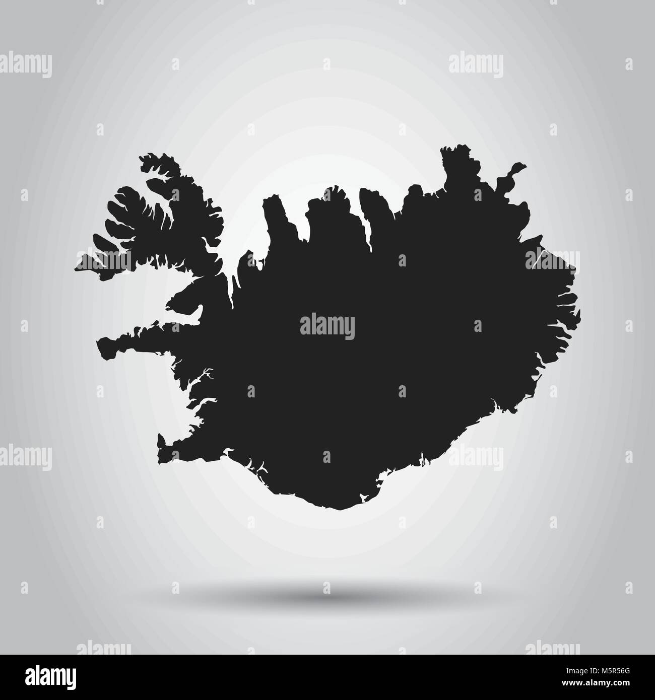 Iceland vector map. Black icon on white background. Stock Vector