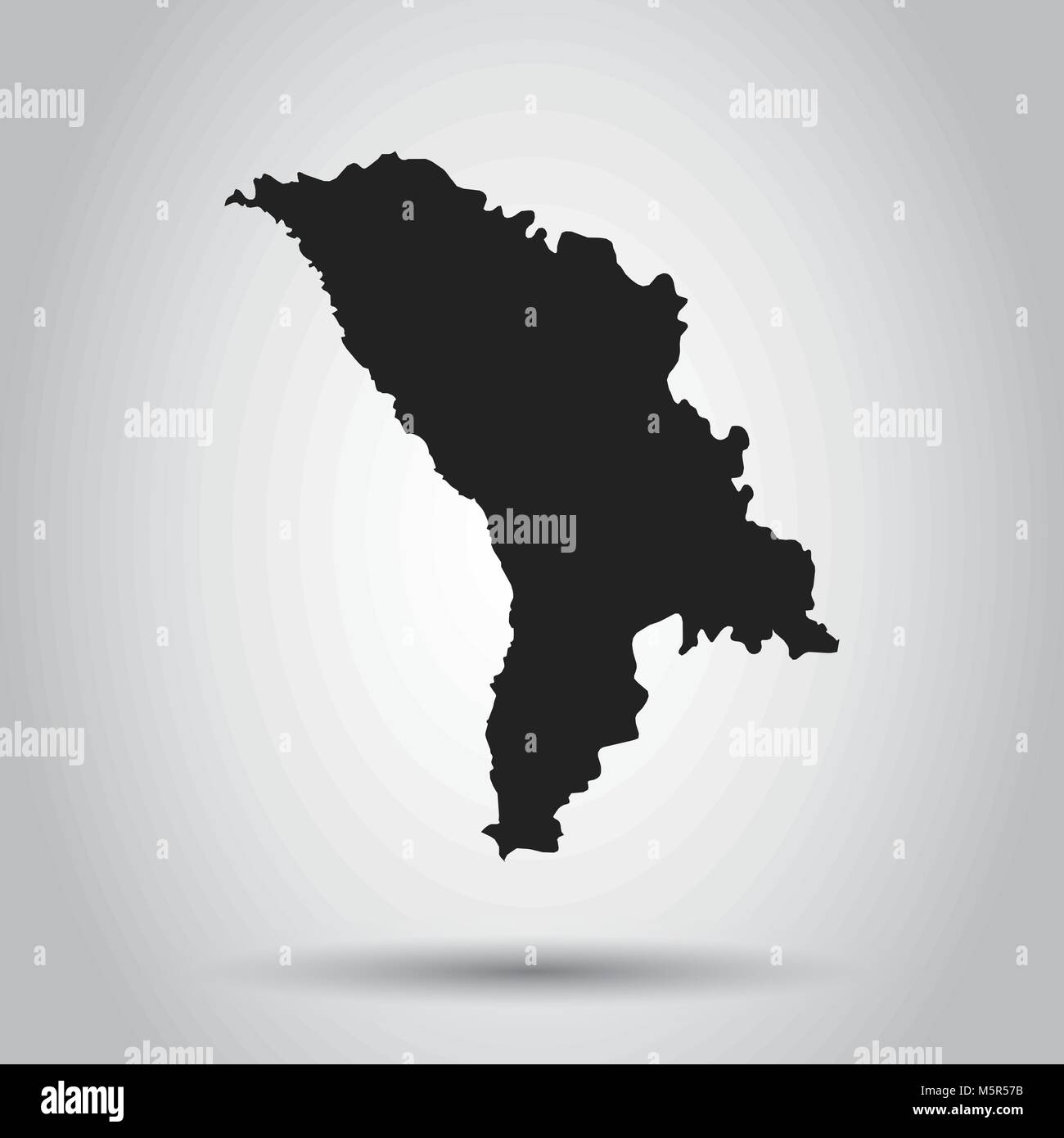 Moldova vector map. Black icon on white background. Stock Vector