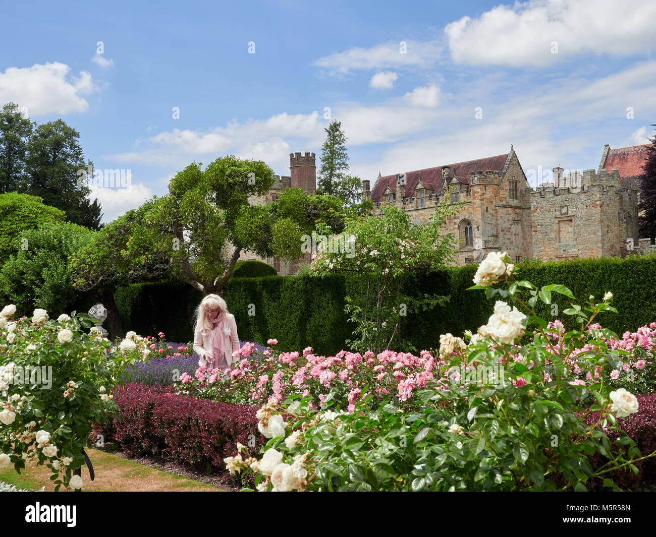Historic medieval grounds and buildings of Penshurst Place. Stock Photo