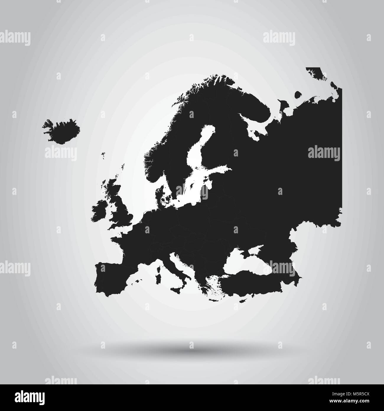 Europe map icon. Flat vector illustration. Europe sign symbol with on white background. Stock Vector