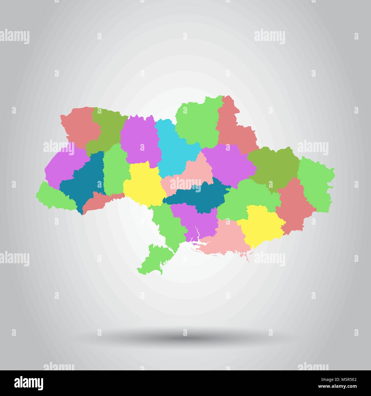 Ukraine map icon. Flat vector illustration. Ukraine sign symbol with shadow on white background. Stock Vector