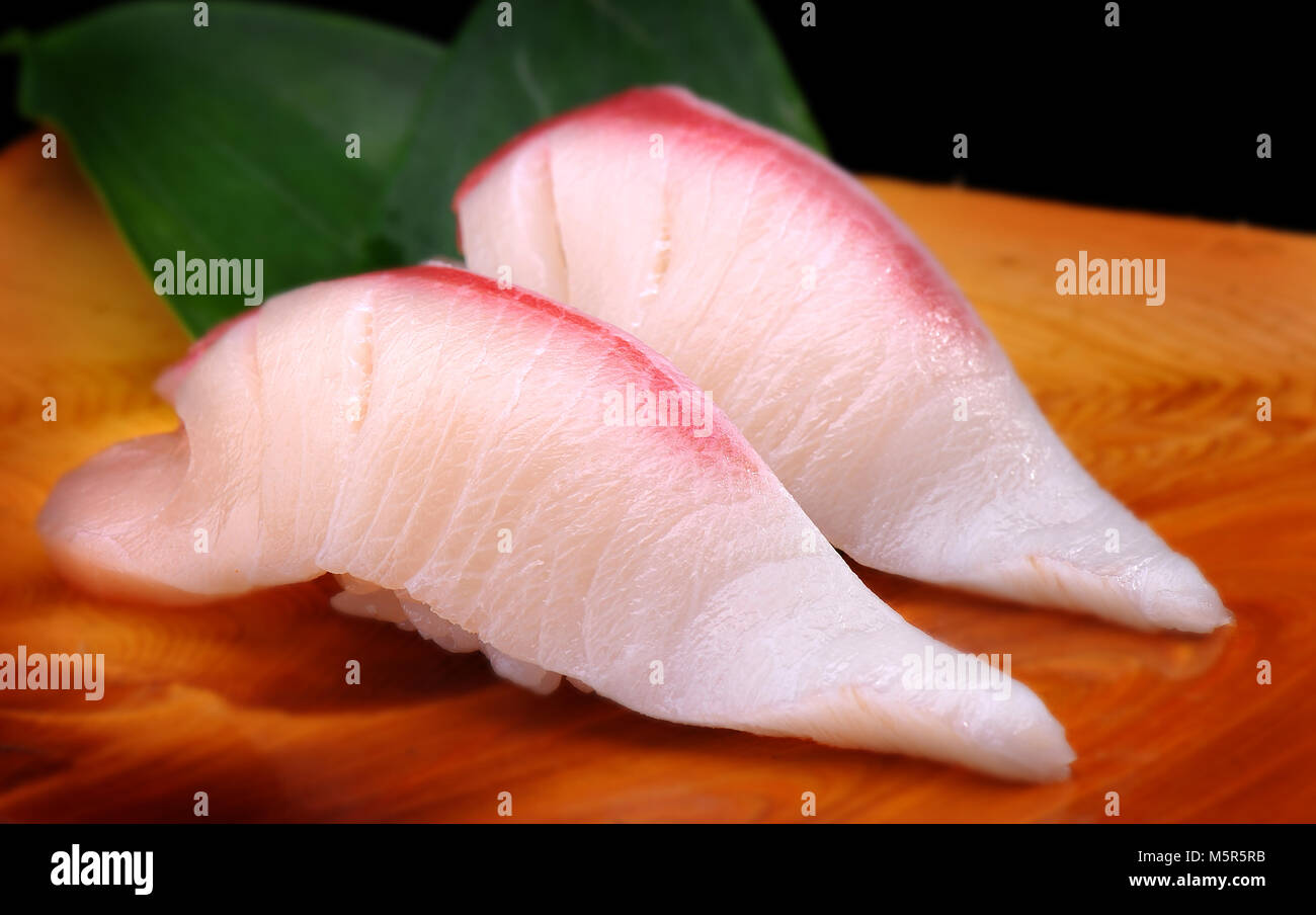 Japanese great Hamachi Sushi sweet and yammy Stock Photo Alamy