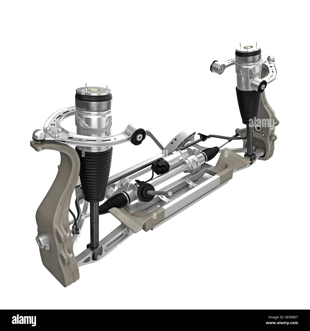 Electric Car Front Axle isolated on white. 3D illustration Stock Photo