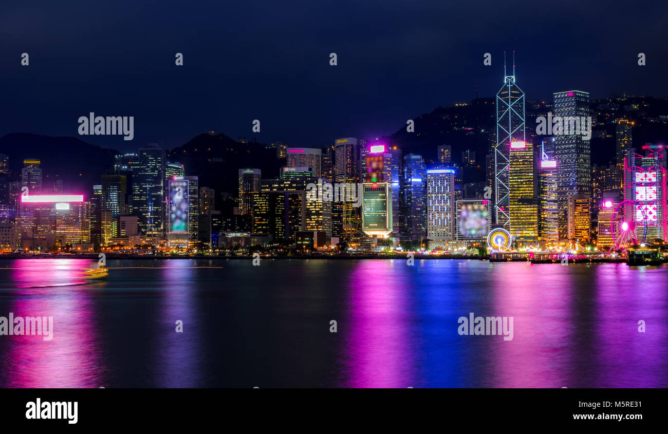 Hong Kong cityscape at night Stock Photo - Alamy