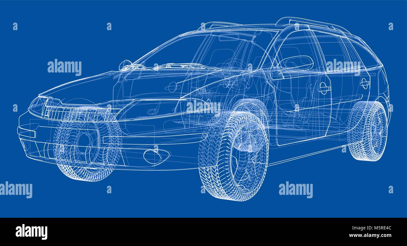Concept car vector rendering Stock Vector Images - Alamy