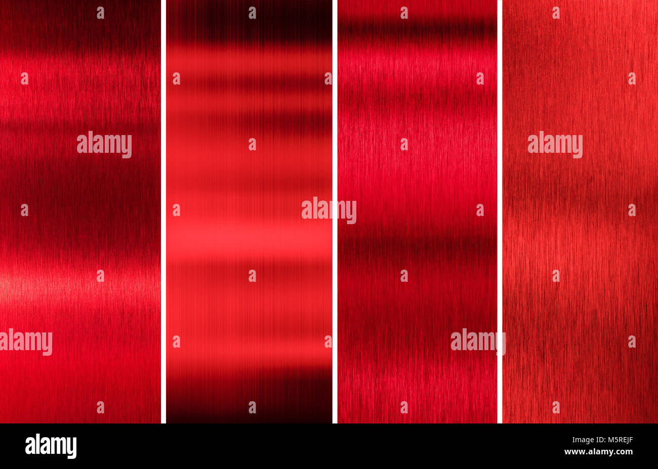 red metal textures color set Stock Photo