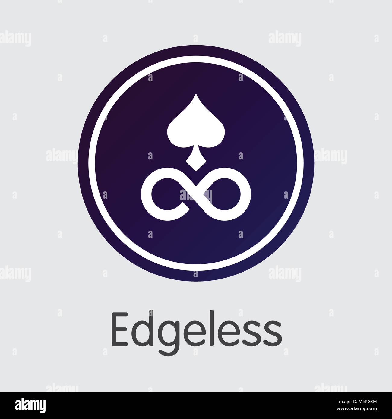 Edgeless Cryptocurrency - Vector Coin Illustration. Stock Vector