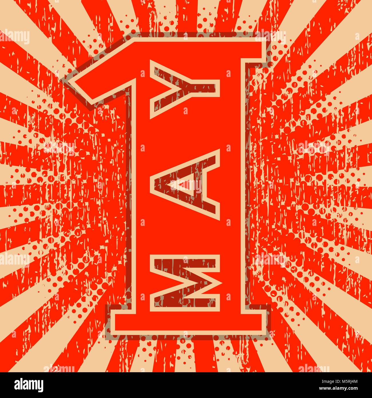 1st May Labor Day Retro Vintage Background Stock Vector Art