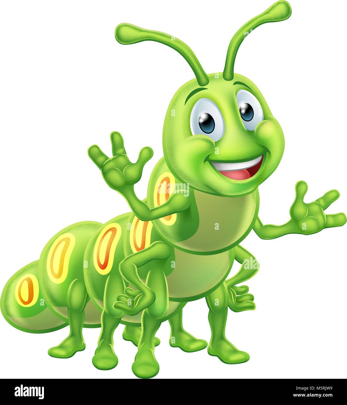 Caterpillar Cartoon Character Stock Vector