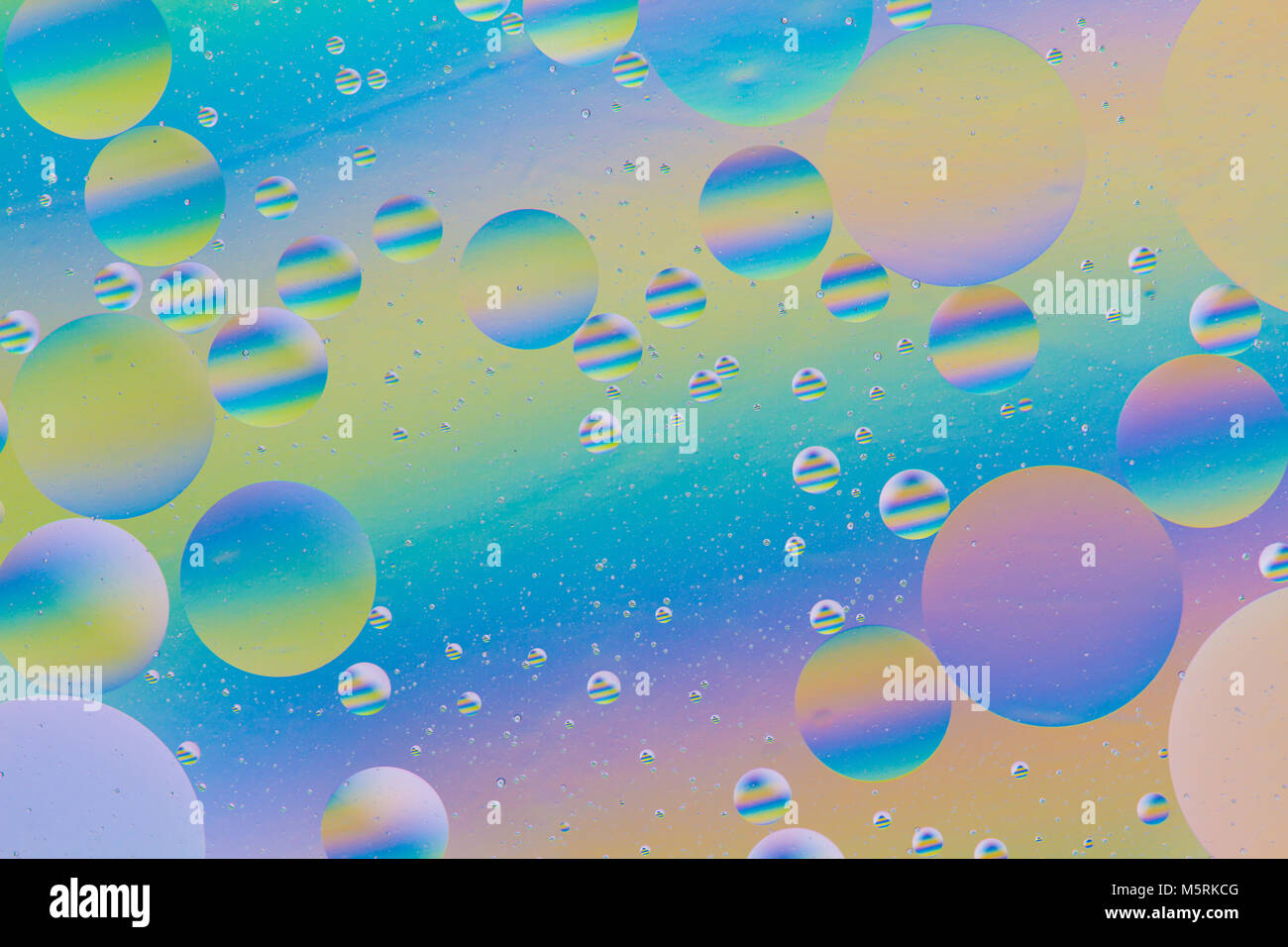 Colorful Bubble Spheres Background in Liquid Stock Photo