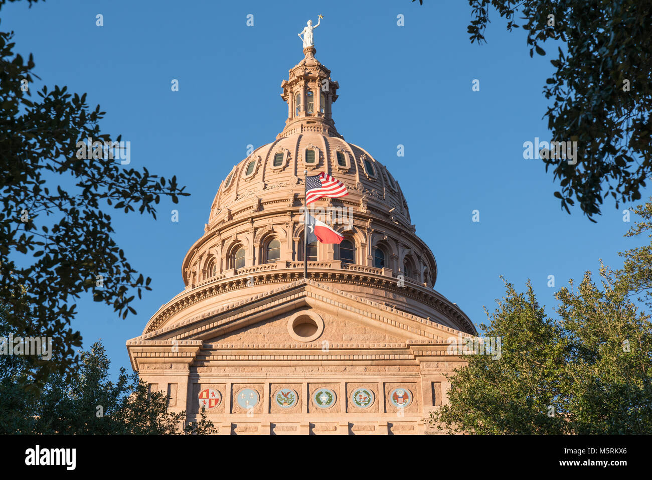 Dome of the Texas capitol building in Austin, Texas Stock Photo