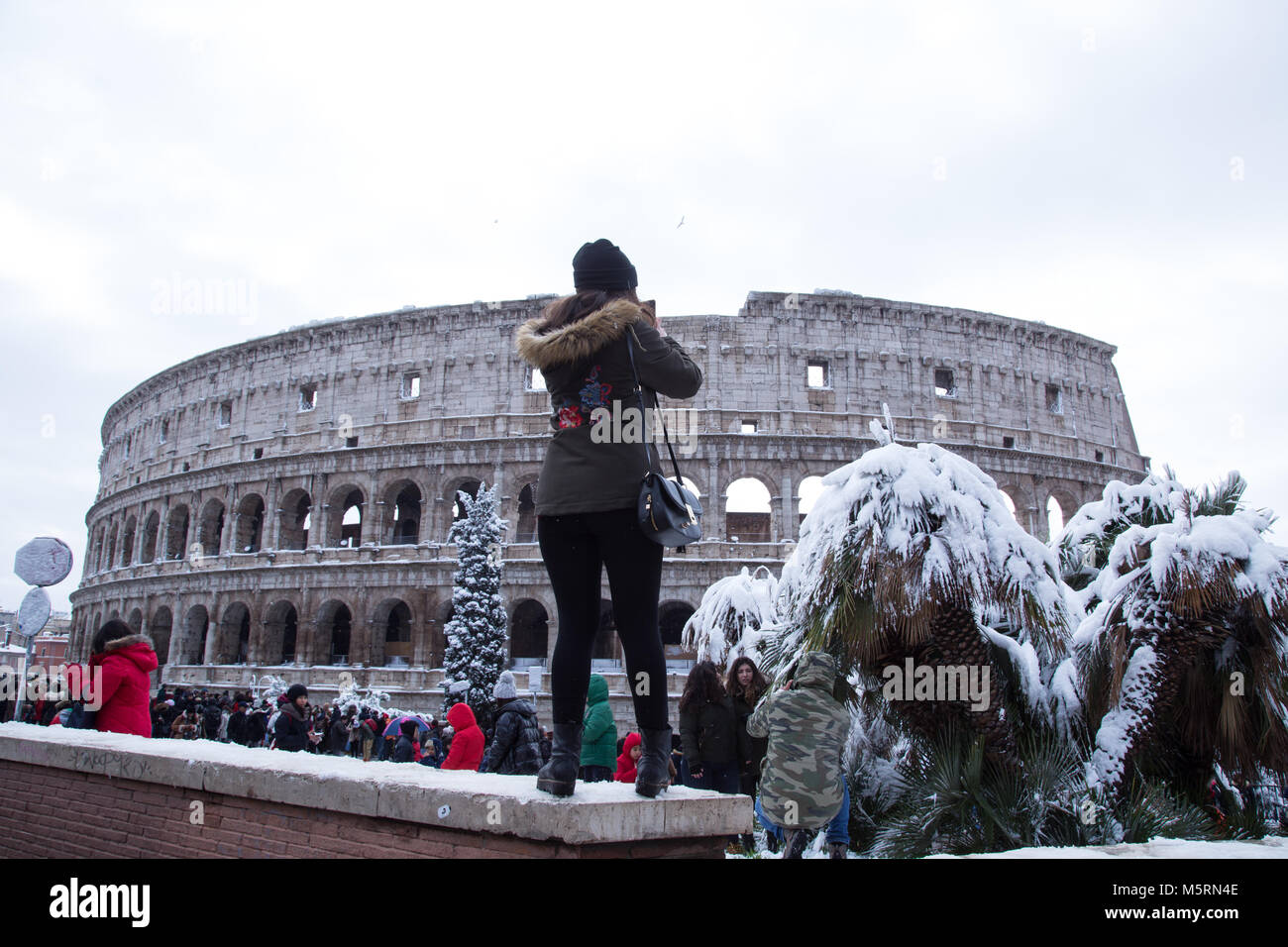 Rome, Italy. 26th Feb, 2018. View of Coliseum in Rome, just after the ...